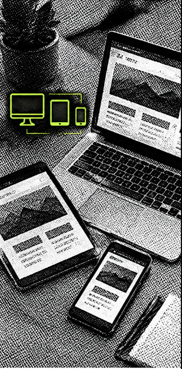 Auditoría de accesibilidad sobre una interfaz web, en blanco y negro con textura granulada